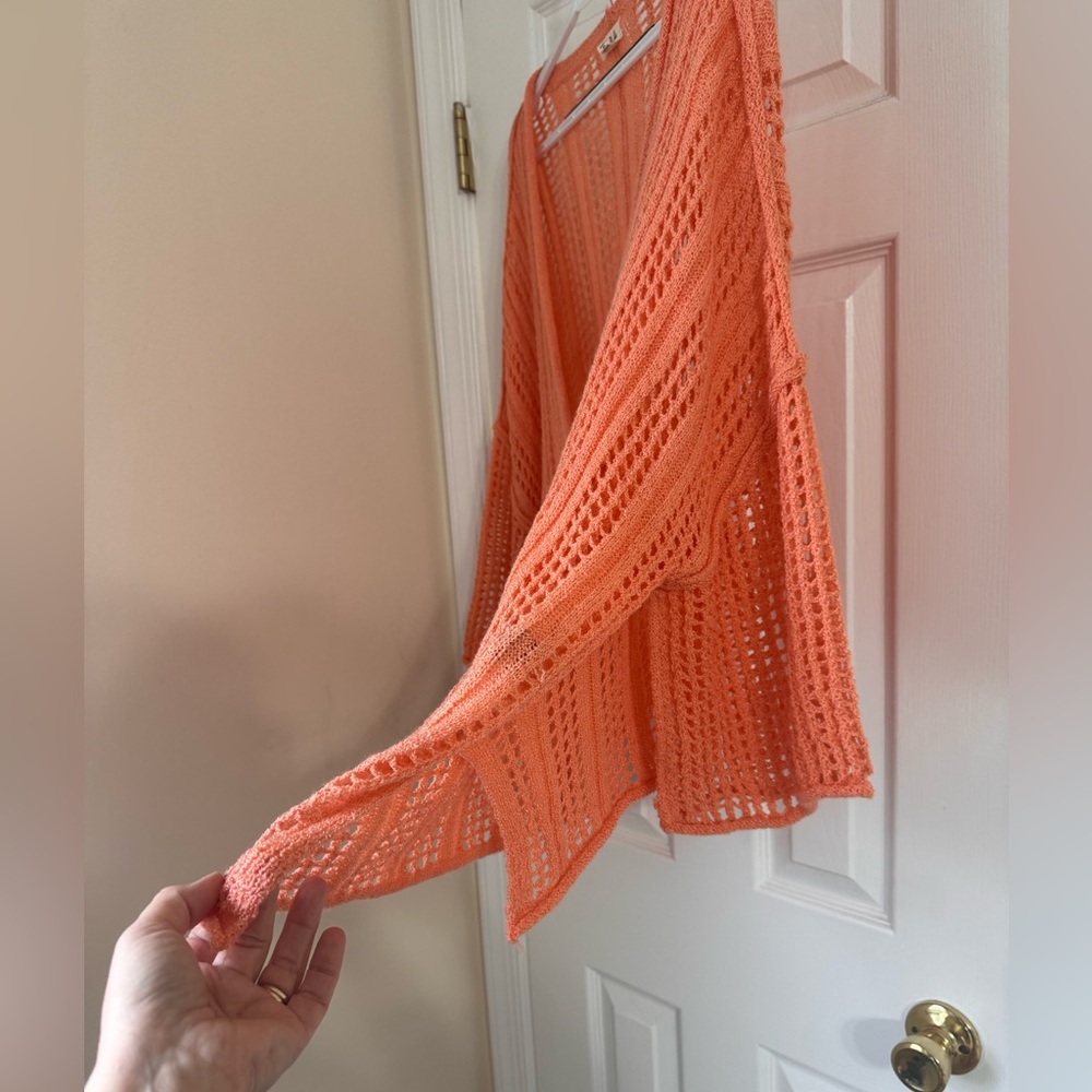 POL Open Knit Oversized Sweater Orange Oversized Small - Picture 7 of 10